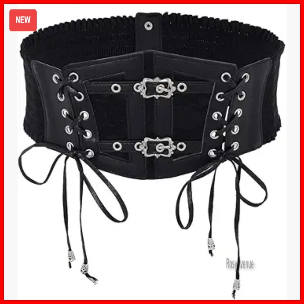 Stretch Plus Size Corset Belt, Elastic Waist Shaper, Snap Closure
